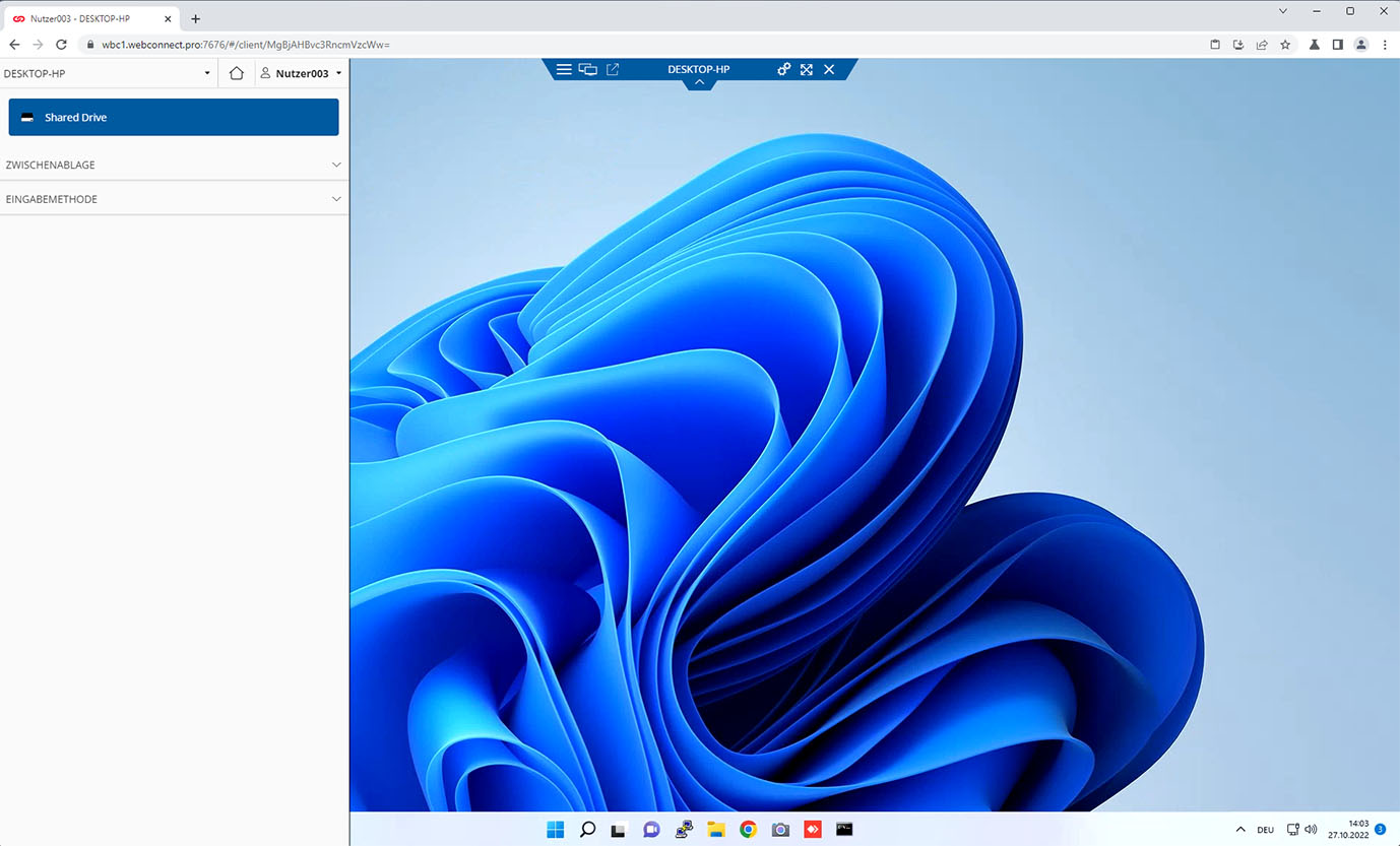 Remote Desktop mit WebConnect