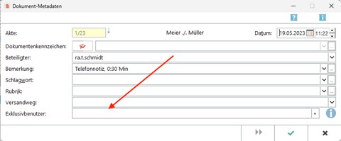 RA-MICRO Exklusivbenutzer für Dokumente