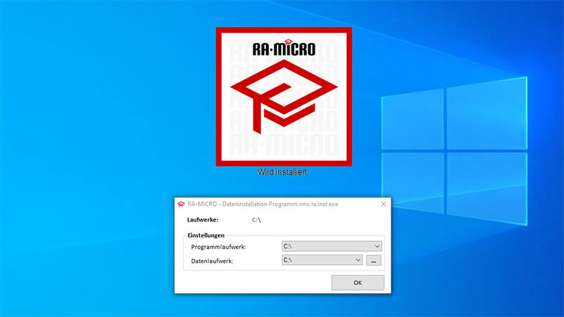 RA-MICRO Installation: Laufwerke auswählen