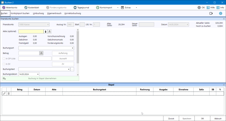 Effizienter und übersichtlicher: Die neue Buchenmaske in RA-MICRO Screenshot der neuen Buchenmaske 2