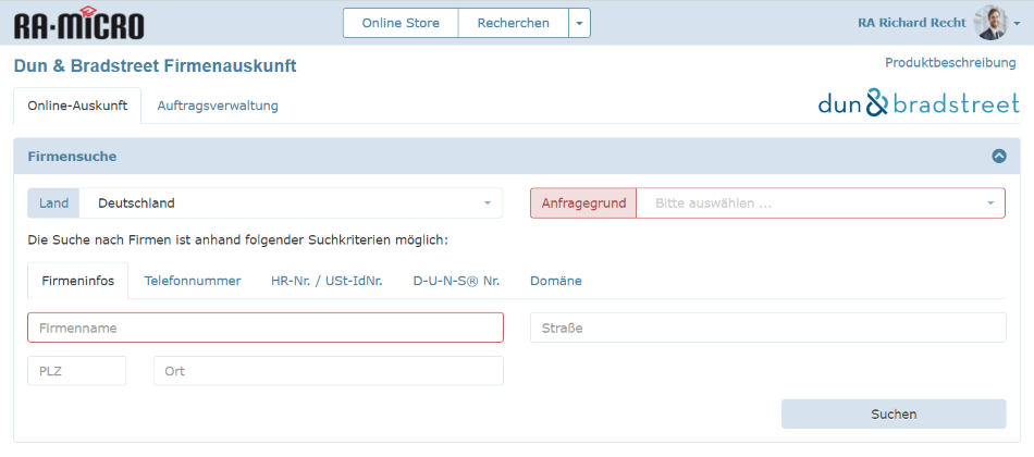 Dun & Bradstreet Firmenauskunft