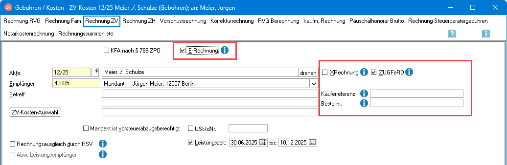 E-Rechnung Rechnung ZV2 E-Rechnung Rechnung ZV2